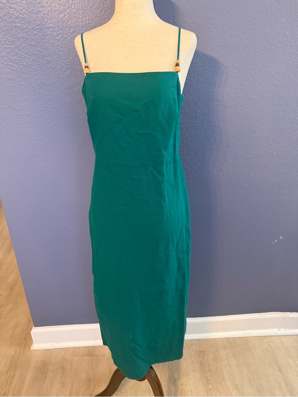 Rachel Zoe deep green Spaghetti-Strap Midi Dress
